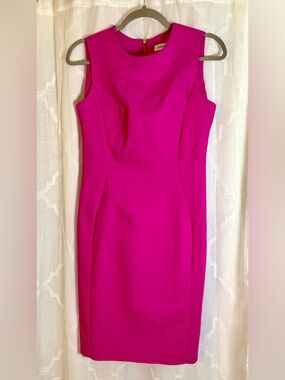 Calvin Klein Hot Pink Sheath Dress Size 4 | Barbiecore Career Bodycon Midi 💗💗